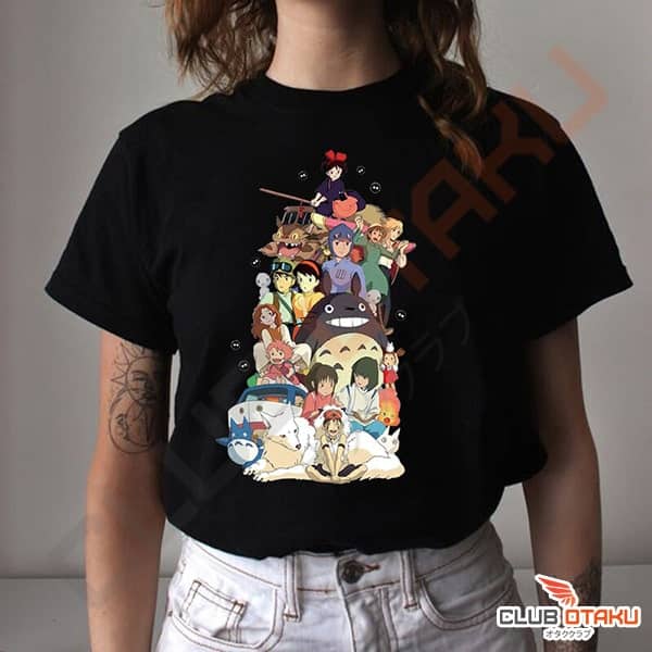 T Shirt Unisexe Studio Ghibli Personnages Ghibli Club Otaku